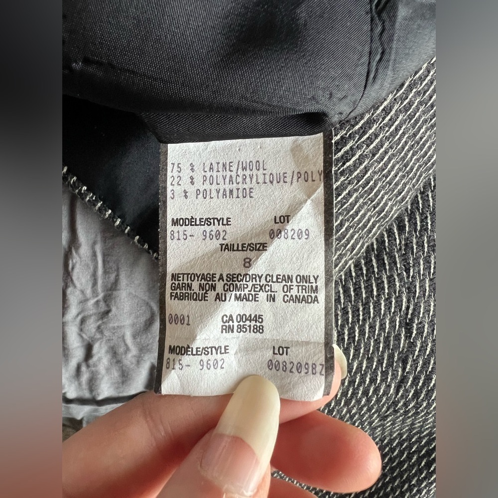 Louben Woman’s Grey/White Wool Blend Thicker Blazer Jacket Size 8 - Picture 12 of 12